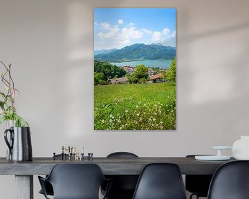 idyllisch lentelandschap upper bavaria, groene weide en uitzicht op van SusaZoom