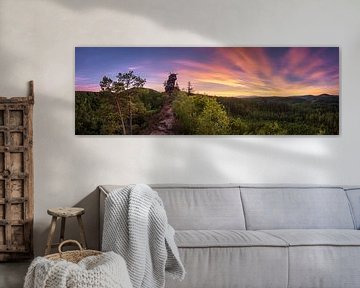 Zonsondergang in het Pfälzerwald van Voss Fine Art Fotografie