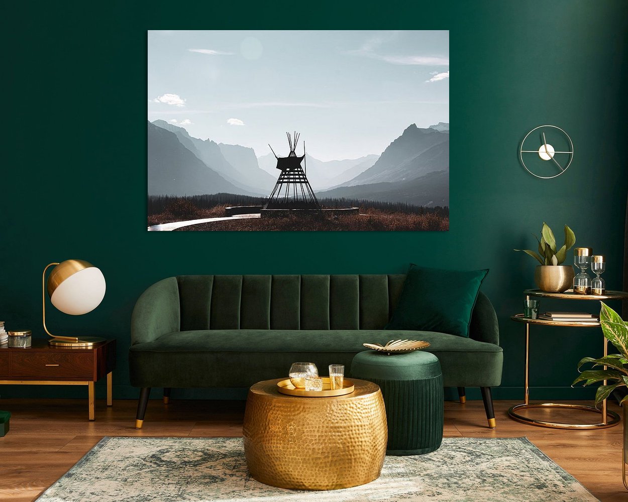 Voorbeeld van het werk in een kamer