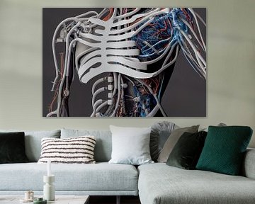 Illustration d'un squelette avec anatomie sur Animaflora PicsStock