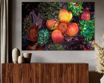 Stilleben mit Obst und Blumen