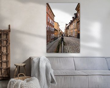 Kleurrijke straat in Stockholm, Zweden | Pastelkleuren | Perspectief van Kelsey van den Bosch