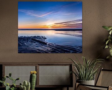 Zonsondergang bij strand