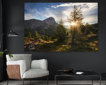 Ein Sommermorgen am Passo Falzarego in den Dolomiten von Daniel Gastager