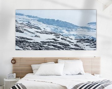 Panorama van de gletsjer Bødalsbreen, Noorwegen van Arja Schrijver Fotografie