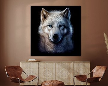 Wolf on black background by Animaflora PicsStock