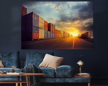 Container logistics transportation wallpaper by Animaflora PicsStock