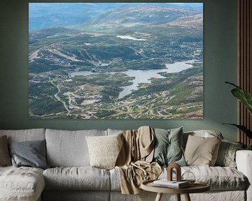 Uitzicht op skigebied Gaustablikk, Noorwegen van Arja Schrijver Fotografie