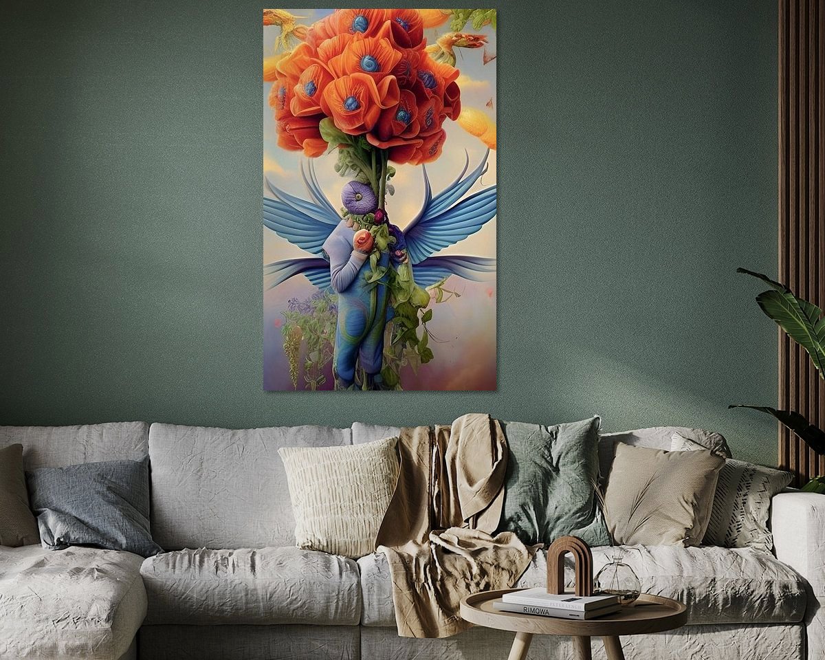 Voorbeeld van het werk in een kamer