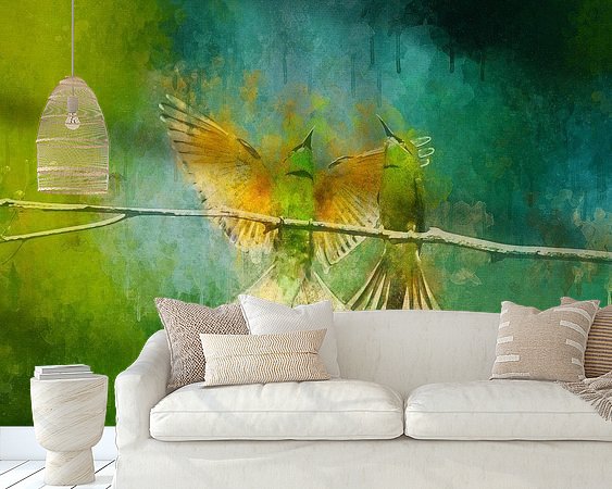 Voorbeeld van het werk in een kamer