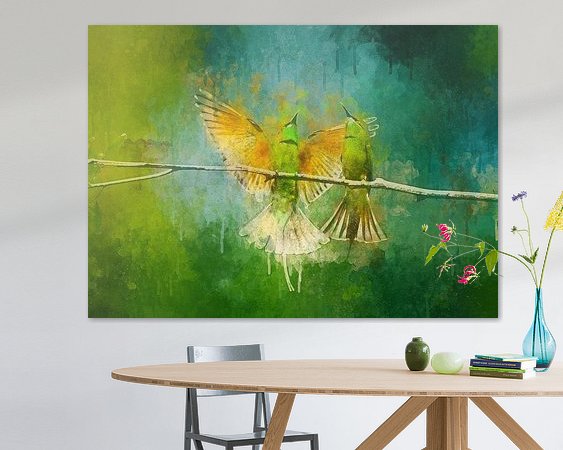 Voorbeeld van het werk in een kamer