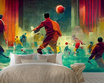 Schilderij wereldkampioenschap voetbal in Qatar Illustratie van Animaflora PicsStock