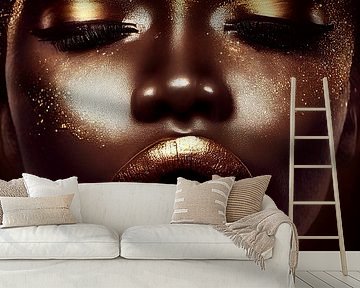Portrait a woman with gold makeup. Part 1 by Maarten Knops