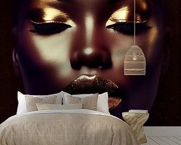 Portrait a woman with gold makeup. Part 3 by Maarten Knops