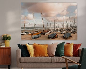 Sailing club Noordwijk aan Zee with pink clouds by Yanuschka Fotografie | Noordwijk