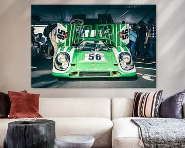 Porsche 917 klassieke Le Mans racewagen in de paddock