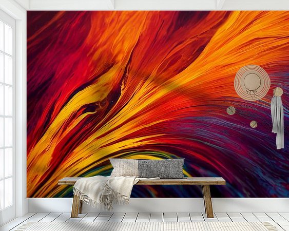 Voorbeeld van het werk in een kamer