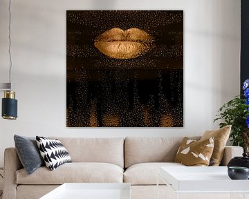 Golden Lips. Modern. Drops in Roestbruin. van Alie Ekkelenkamp