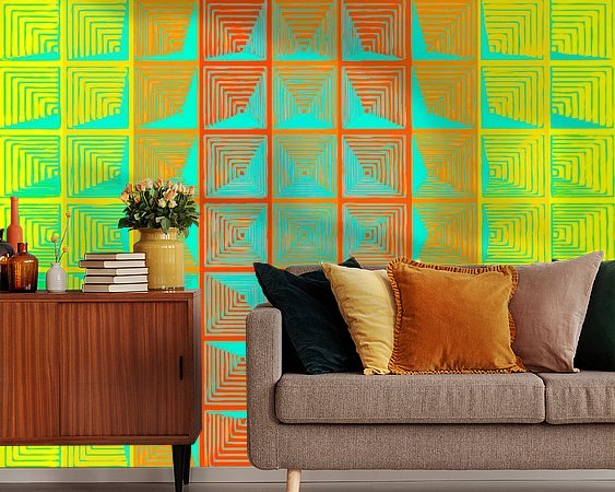 Voorbeeld van het werk in een kamer