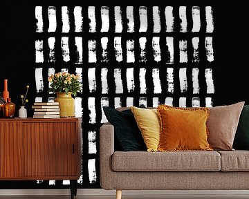 Penseelstreken Zwart Wit