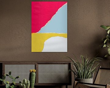 Abstracte collage in sprekende kleuren van Studio Allee