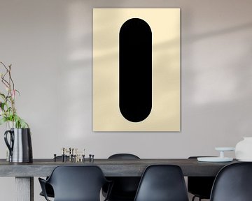 Japandi Abstract Black Beige by Mad Dog Art