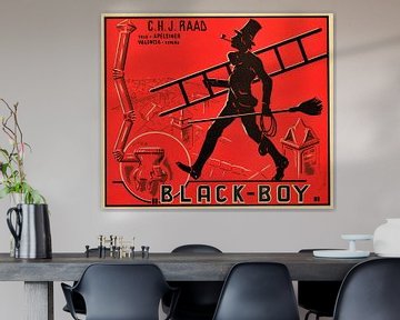 BLACK BOY, étiquette publicitaire, 1920