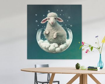 Sheep in a fishbowl, fun for the nursery by Anne Loos