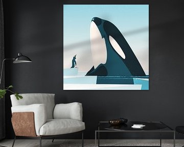Orca and Penguin friends by Eduard Broekhuijsen