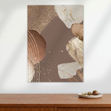 Abstract Chique Gold (Gezien op tv bij de Grote Huisverbouwing 2024) van Moonheart Artworks