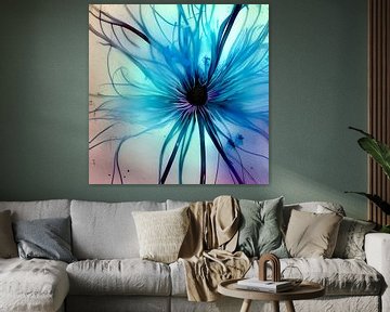 Blauw IX - bloem in zacht blauw van Lily van Riemsdijk - Art Prints with Color