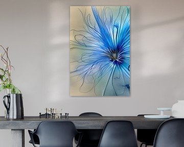 Blauw X - kobalt blauw ragfijn bloem van Lily van Riemsdijk - Art Prints with Color