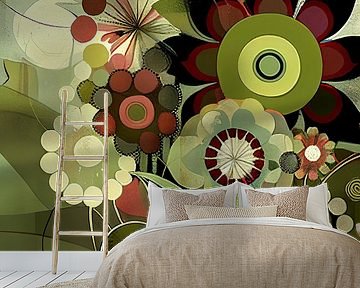 Flowers abstract green by Bert Nijholt