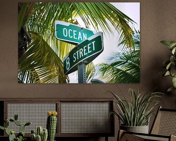 Miami Beach Florida street sign Ocean Drive by marlika art