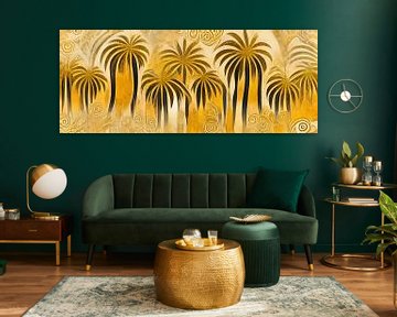 Abstracte palmbomen in de stijl van Gustav Klimt van Whale & Sons