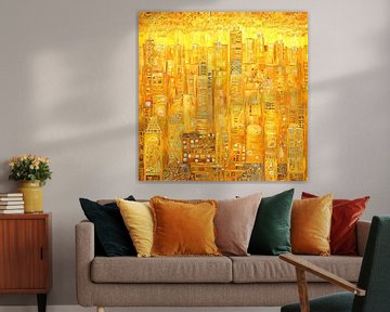 A cityscape of New York City in the style of Gustav Klimt by Whale & Sons