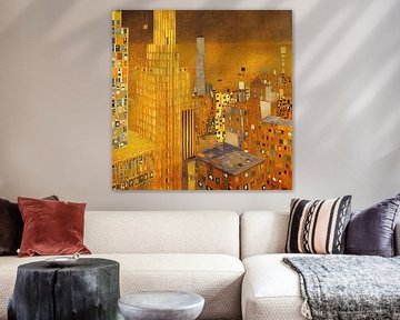 New York City droom in de stijl van Gustav Klimt van Whale & Sons