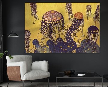 Rêve de méduses dans le style de Gustav Klimt sur Whale & Sons