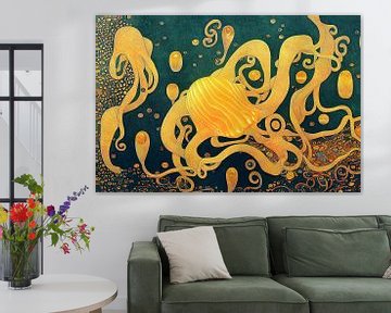 Abstracte vormen in de stijl van Gustav Klimt van Whale & Sons.