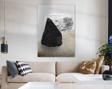 Abstracte collage van (edel)steen en stof van Studio Allee