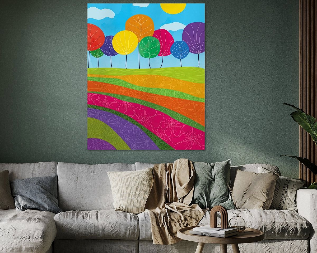 Voorbeeld van het werk in een kamer