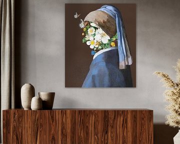Das Mädchen mit dem Perlenohrring - Schmetterlingsgarten-Edition von Gisela- Art for You