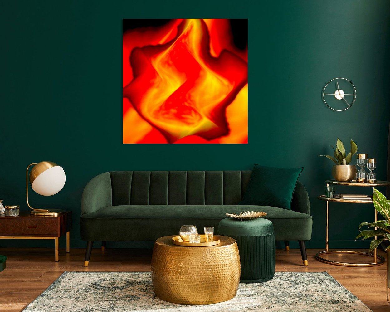 Voorbeeld van het werk in een kamer