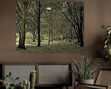 Herfstpark Landschap Grafisch