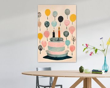 Cake With Balloons by treechild .