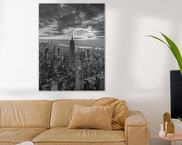 Zwart Wit Manhattan New York Empire State Building van Robert Styppa