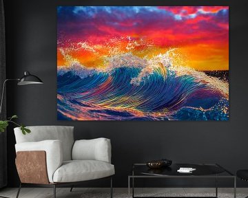 Illustration of colorful wave on the sea by Animaflora PicsStock