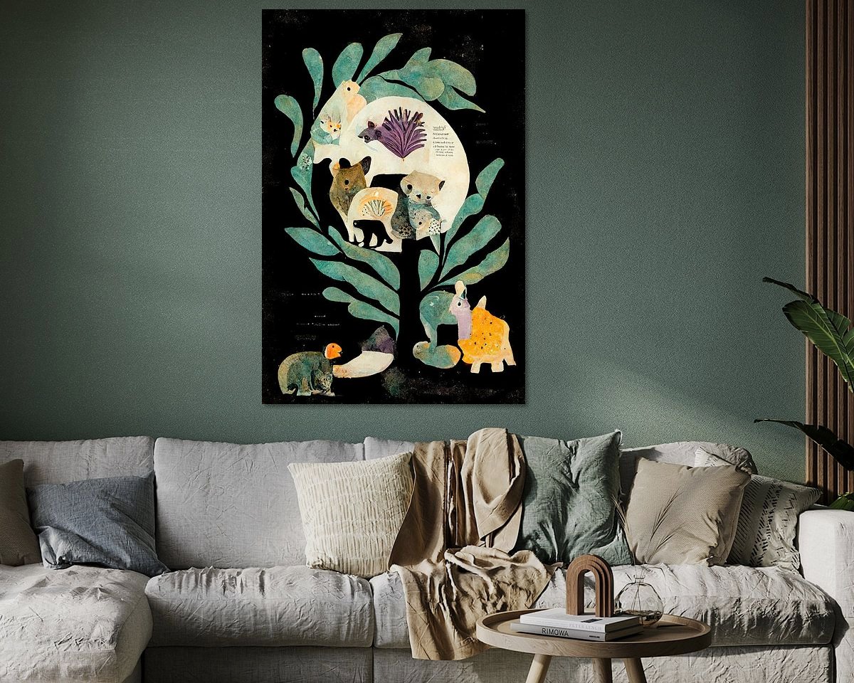Voorbeeld van het werk in een kamer