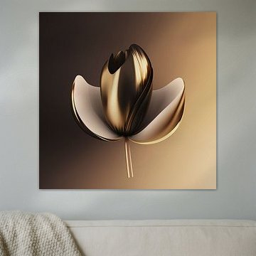 Schlanke Tulpe in Kaffeetönen. Eine Serie von 5