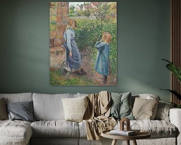 Vrouw en kind bij de put, Camille Pissarro